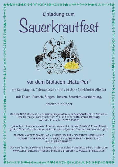 NaturPur Bioladen Sauerkrautfest Flyer 2023